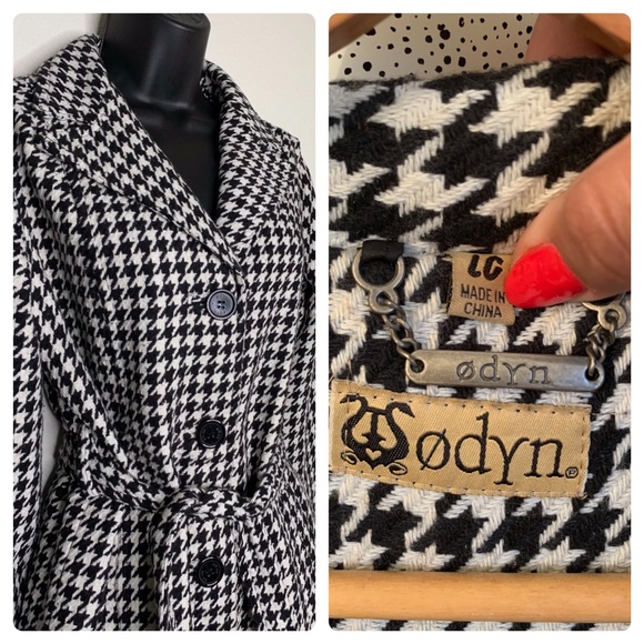Odyn Houndstooth Pea Coat - Picture 2 of 2